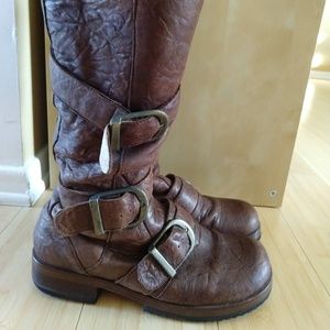 Gee Wawa brown leather boots, women's size 8